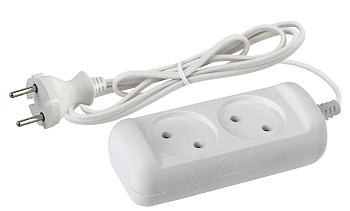 ЭРА UX-2-1,5m Удлинитель без заземления, 2x0.75мм2, ШВВП, 2гн, 1,5м