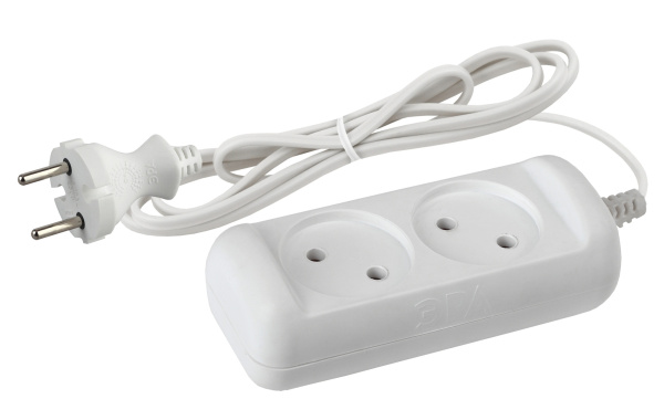 ЭРА UX-2-1,5m Удлинитель без заземления, 2x0.75мм2, ШВВП, 2гн, 1,5м