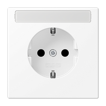 JUNG LS 990 Белый матовый Розетка с защитой от детей, с полем для надписи, SCHUKO LS1520KINAWWM