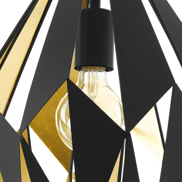 Купить Eglo 49931 Подвес CARLTON 1, 1x60W (E27), 310, H1100, сталь, черный, золотой