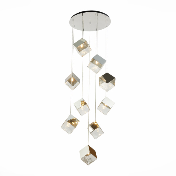 ST LUCE  SL1182.103.09 Светильник подвесной Хром/Прозрачный, Хром G9 9*5W ST LUCE  SL1182.103.09 Светильник подвесной Хром/Прозрачный, Хром G9 9*5W