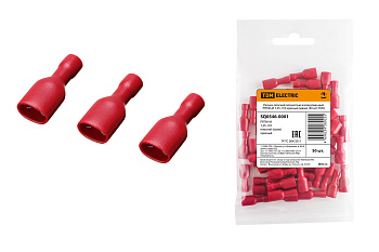 TDM Разъем плоский полностью изолированный РППИ-М 1,25-110 красный (мама) (50 шт) SQ0546-0001