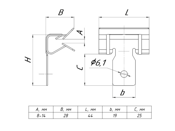 Купить EKF PROxima Зажим балочный 8-14мм