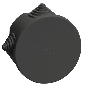 IEK Коробка расп. КМ41237 D=75х40мм IP44 4 вв. черная