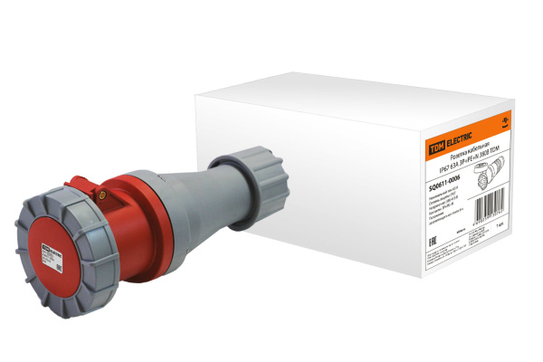 TDM Розетка кабельная IP67 63А 3Р+РЕ+N 380В SQ0611-0006