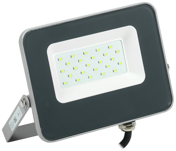 IEK Прожектор LED СДО 07-20G green IP65 серый IEK