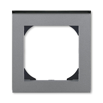 ABB EPJ Levit сталь / дымчатый чёрный Рамка 1 пост, 55х55 (для механизмов BJE) 2CHH015510A4069