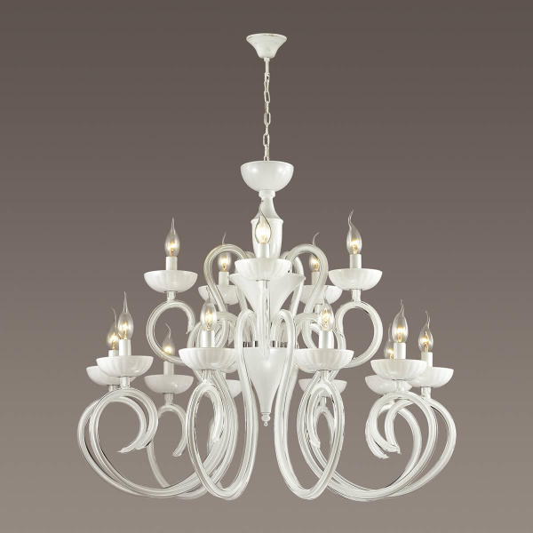 Купить Odeon Light 3932/15 ODL18 454 хром/белый Люстра IP20 E14 15*40W 220V ZEFIRO