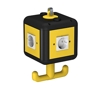 OBO Bettermann Блок питания подвесной VH-4 укомплектованный 4 розетками 16А 250В 2К+3, 140x140x252 мм черно-желтый 6109802