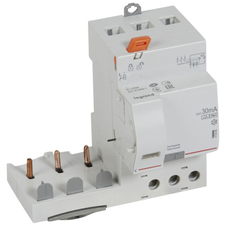 Legrand DX3 Дифференциальный блок тип Hpi 30 мА 3P 400В 63А 3 мод 410486