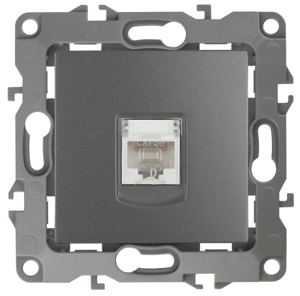 ЭРА 12-3107-12 Графит Розетка информационная RJ45, IP20, 12
