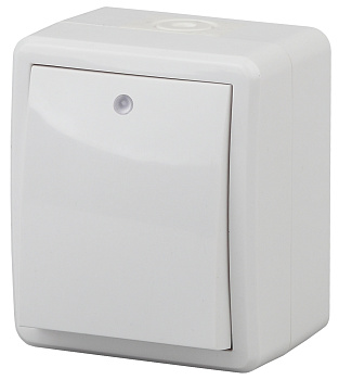 ЭРА 11-1402-01 Эксперт Белый Выключатель 1-кл с подсветкой ОУ IP54