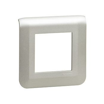 Legrand Mosaiс Рамка - Программа Mosaic - 2 модуля - алюминий 079302L