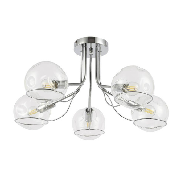 Купить Evoluce SLE102502-05 Светильник потолочный Хром/Прозрачный E14 5*40W