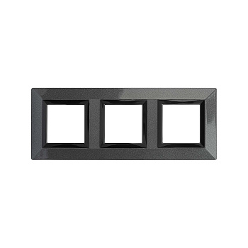 DKC Рамка из металла, "Avanti", темно-серая, 3 поста (6 мод.)