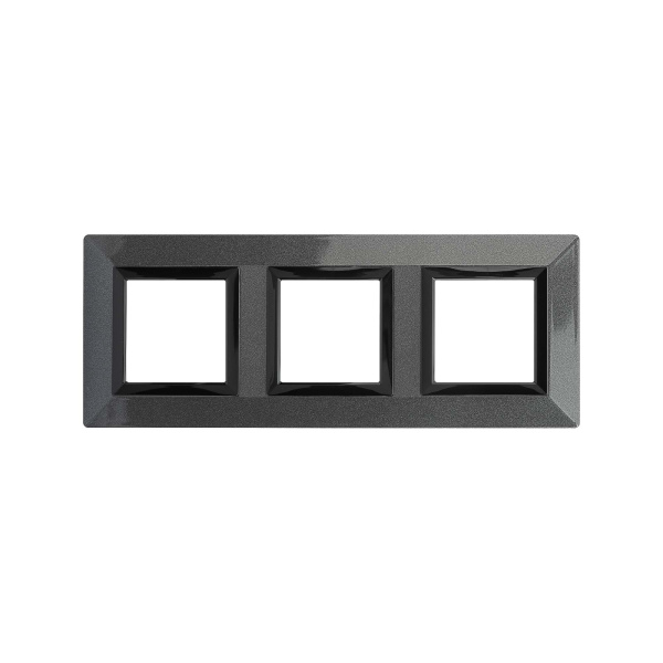 DKC Рамка из металла, "Avanti", темно-серая, 3 поста (6 мод.)