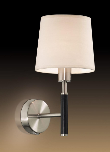 Купить Odeon Light 2266/1W ODL12 403  Бра c выкл  E14 40W 220V GLEN никель/абажур "рогожка"