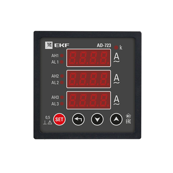 Купить EKF PROxima Амперметр AD-723 цифровой на панель (72х72) трехфазный