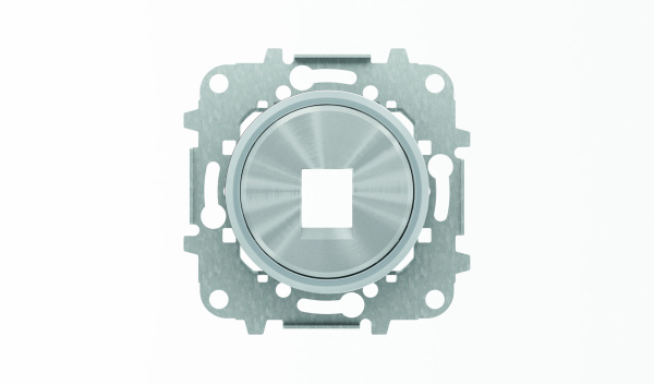 ABB SKY Moon Накладка для 1-го суппорта/разъёма типа 2017... или 2018..., со стальным суппортом, кольцо "хром" 2CLA861810A1401