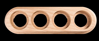 BIRONI Бук Натурель Рамка 4-ая для монтажа с декоративной трубой (1 выход) BF1-640-10/T