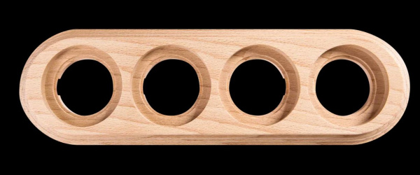 BIRONI Бук Натурель Рамка 4-ая для монтажа с декоративной трубой (1 выход) BF1-640-10/T