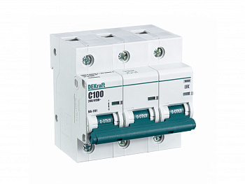 Dekraft Автоматический выключатель 3Р 100А х-ка С ВА-201 10кА 13009DEK