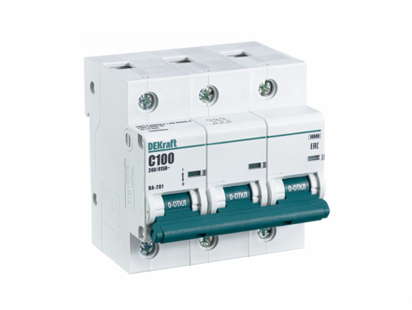 Dekraft Автоматический выключатель 3Р 100А х-ка С ВА-201 10кА 13009DEK