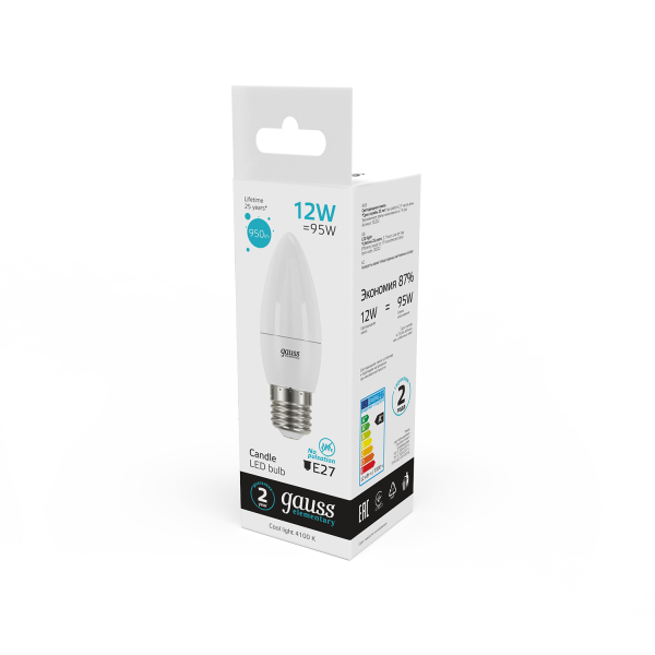 Купить Gauss Лампа Elementary Свеча 12W 950lm 4100K E27 LED 30222