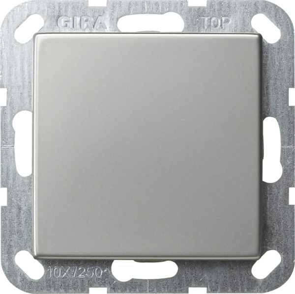 Gira S-55 Сталь Выключатель одноклавишный в сборе с самовозвратом 0126600