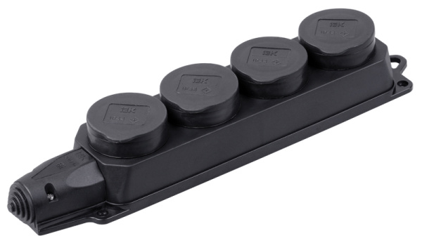 IEK OMEGA РБ34-1-0м Розетка (колодка) четырехместная с защитными крышками