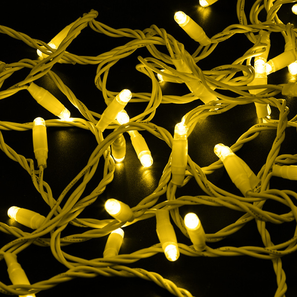 NEON-NIGHT Гирлянда Нить 10м, постоянное свечение, белый ПВХ, 230В, цвет: Жёлтый 305-161