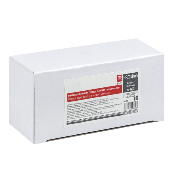 Купить EKF PROxima Терминал клеммный TC-603 до 16 мм2 60A 3 клеммные пары