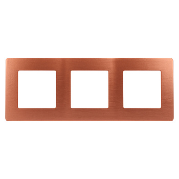 ЭРА Рамка для розеток и выключателей Серия 12 12-5103-14 на 3 поста, Сатин, медь