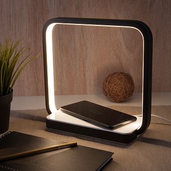 Eurosvet Светодиодная настольная лампа с беспроводной зарядкой QI 80502/1 черный a047191