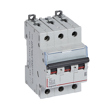 Legrand DX3 Автоматический выключатель 3P 0,5A (С) 10kA/16kA 409246