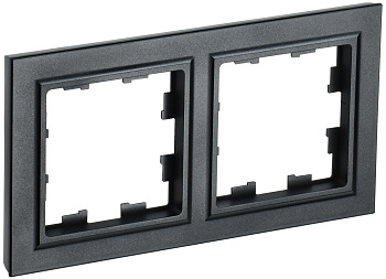 IEK BRITE BASE Черный Рамка 2-м РУ-2-БрЧ