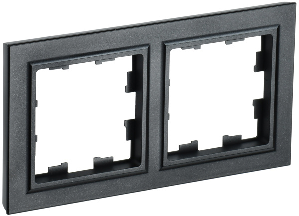 IEK BRITE BASE Черный Рамка 2-м РУ-2-БрЧ