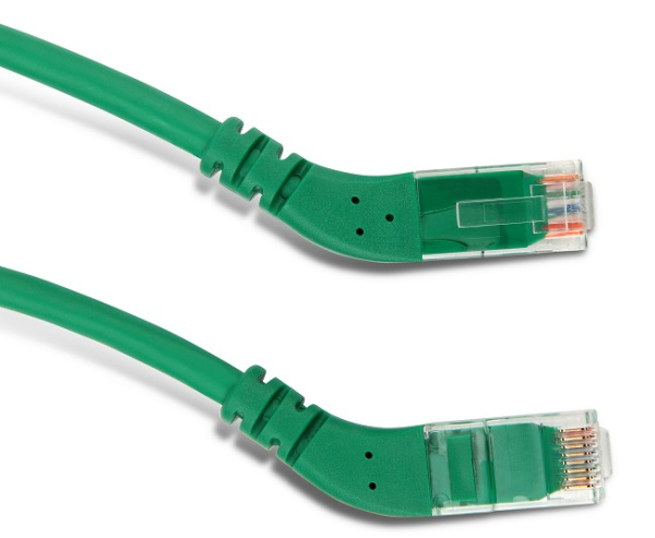 Hyperline PC-APM-UTP-RJ45/R45-RJ45/R45-C6-5M-LSZH-GN Патч-корд U/UTP угловой, правый 45°-правый 45°, Cat.6, LSZH, 5 м, зеленый 233067