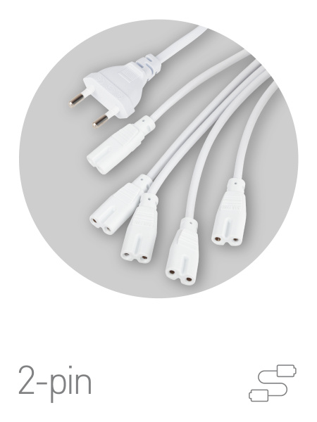 ЭРА Разветвитель сетевой для фитолампы FITO 5х IEC C7 (2 pin) 2 м для подключения 5 светильников