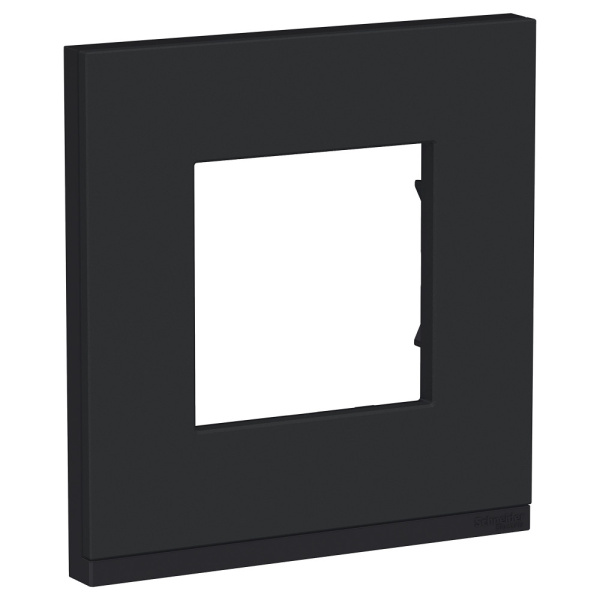 SE Unica Pure Каучук/Антрацит Рамка 1-ная горизонтальная NU600282