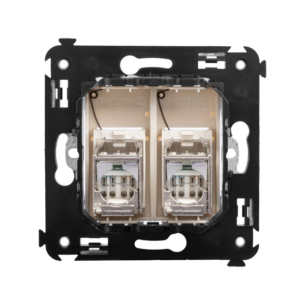 Купить DKC Компьютерная розетка RJ-45 в стену, кат.6 двойнаяэкранированная,"Avanti", "Ванильная дымка"