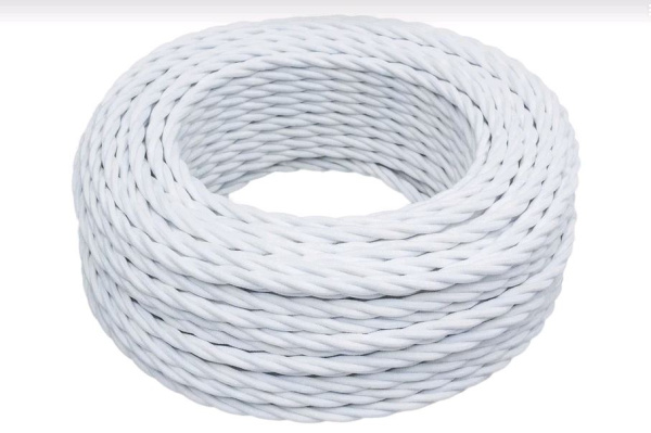 BIRONI Белый матовый Витой провод 3*0,75 10м B1-432-71-10