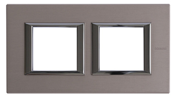 BT Axolute Титан Рамка 2+2 мод прямоугольная (надпись горизонтально) HA4802M2HNX