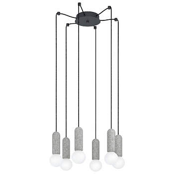 Eglo 39833 Подвес GIACONECCHIA, 6х40W (E27), 535, H1500, сталь, антрацит/терраццо, серый