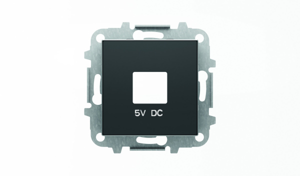 ABB SKY Чёрный бархат Накладка для механизмов зарядного устройства USB, арт.8185 2CLA858500A1501