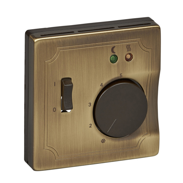 Купить SE Merten SD Античная латунь Накладка регулятора тёплого пола с выключателем MTN537543