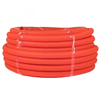 EKF PROxima Труба гофр. ПНД Plast с зондом d32мм (50м.) оранжевая