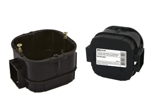 TDM Установочная коробка СП 60х60х43мм, саморезы, IP20,  инд. штрихкод, SQ1402-0904