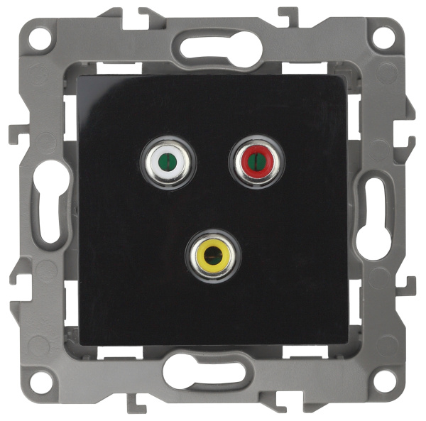 ЭРА 12-3113-06 Чёрный Розетка RCA, IP20, 12 Б0027476