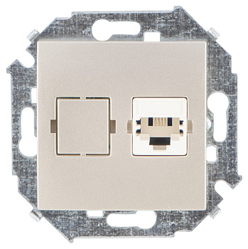 Simon 15 Шампань Розетка ТЛФ 1-ая RJ11, винт.зажим 1591480-034